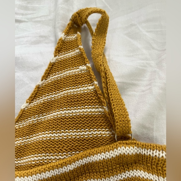 Never worn Mustard tank with white horizontal stripes - Picture 5 of 7